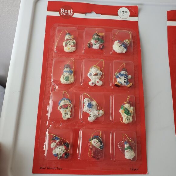 Vintage New Old Stock Mini Christmas Tree Ornaments CVS Merry Brite Best Value - Picture 8 of 13